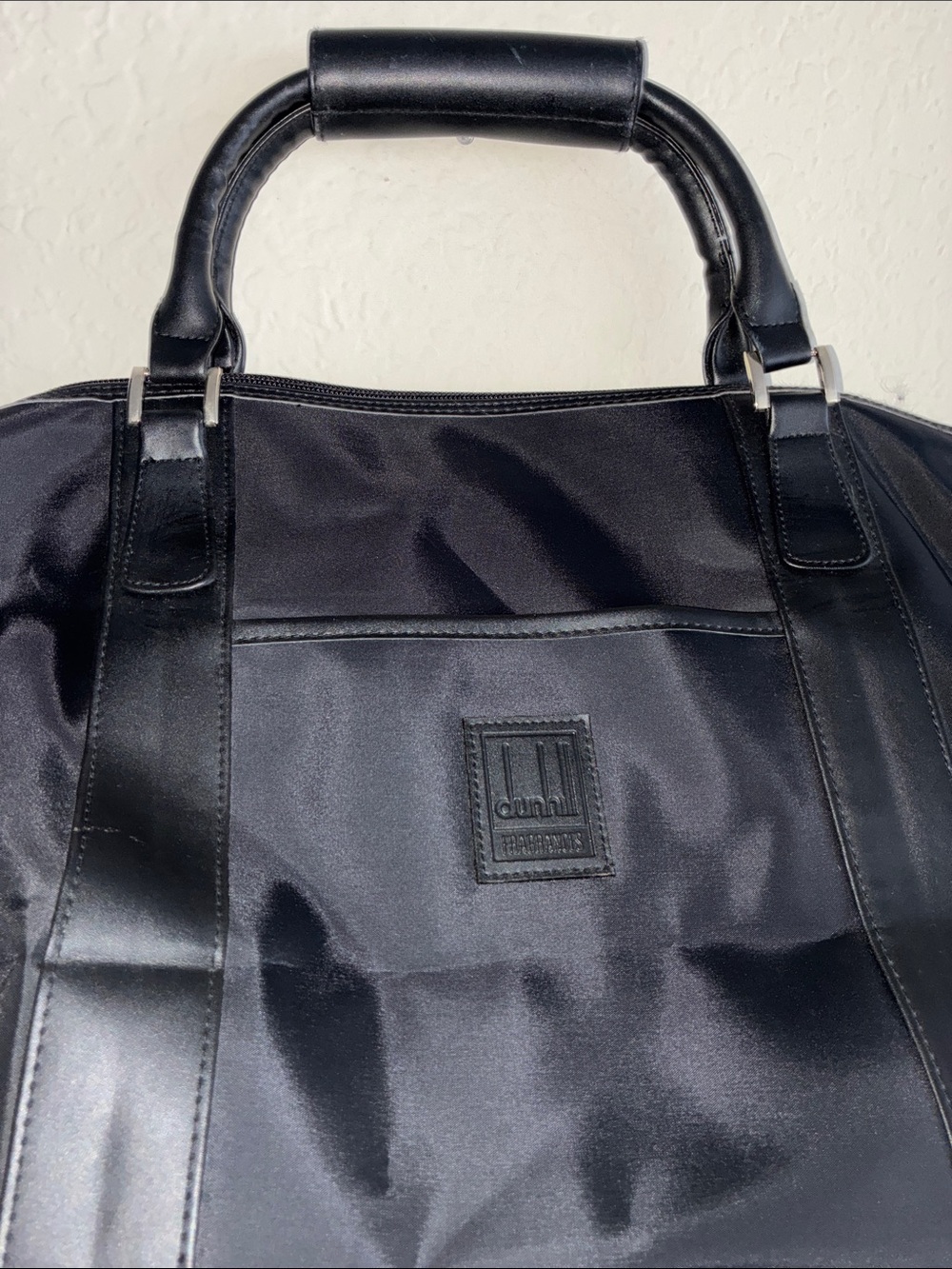 Dunhill Black Nylon and Leather Duffel Tote